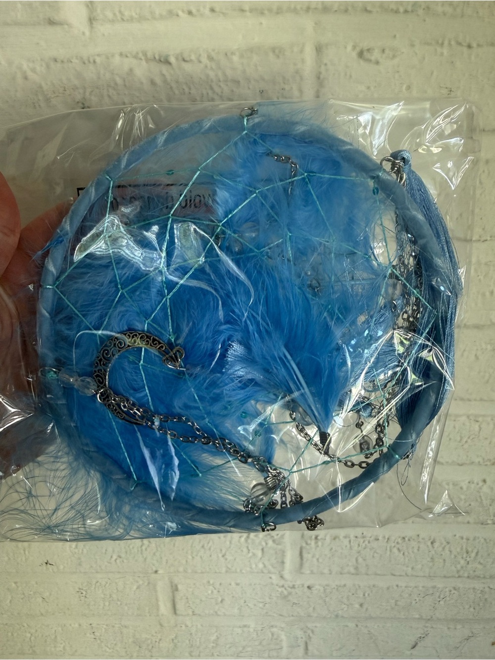 Blue Feather Dreamcatcher Crossbody Bag